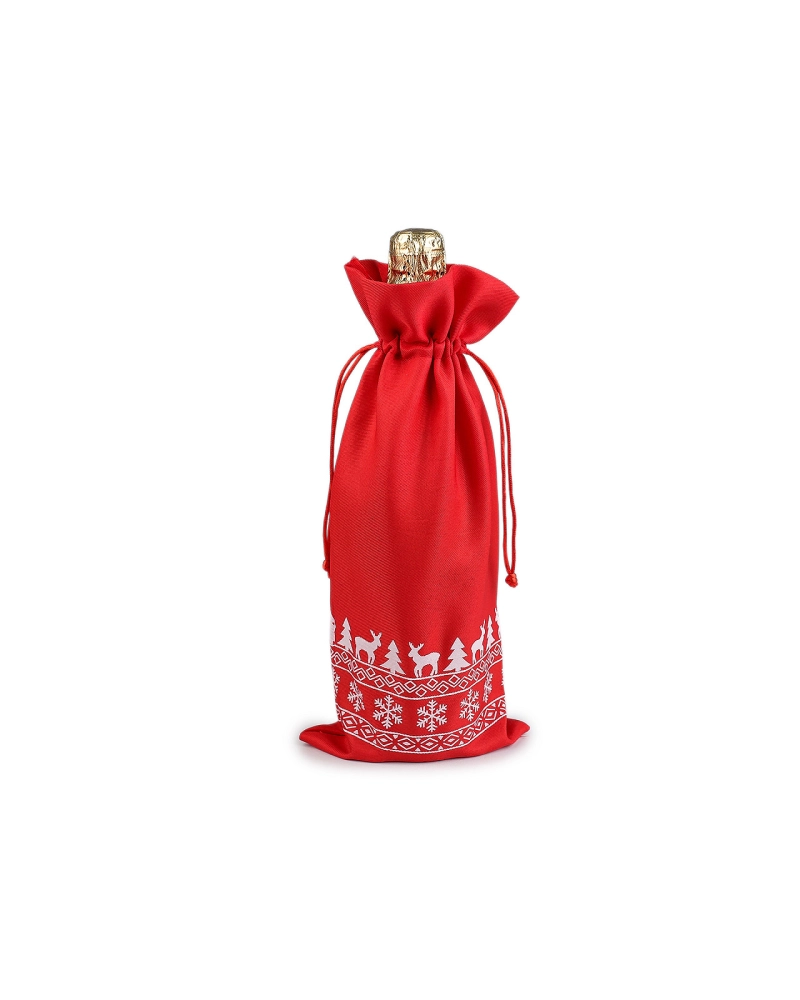 Vianočné darčekové vrecúško na fľašu 15x32 cm - 1 ks | Mimib