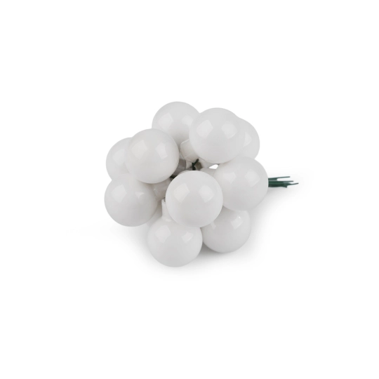 Vianočná sklenená banka na drôtiku Ø2 cm - mat a lesk - 12 ks | Mimib