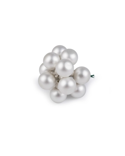 Vianočná sklenená banka na drôtiku Ø2 cm - mat a lesk - 12 ks | Mimib