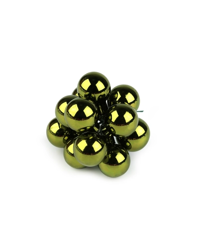 Vianočná sklenená banka na drôtiku Ø2 cm - mat a lesk - 12 ks | Mimib