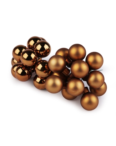 Vianočná sklenená banka na drôtiku Ø2,5 cm - mat a lesk - 12 ks | Mimib