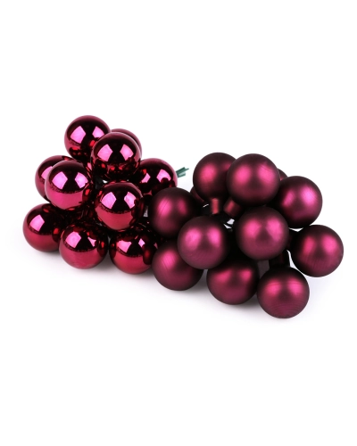 Vianočná sklenená banka na drôtiku Ø2,5 cm - mat a lesk - 12 ks | Mimib