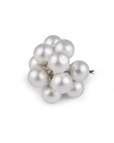 Vianočná sklenená banka na drôtiku Ø2,5 cm - mat a lesk - 12 ks | Mimib