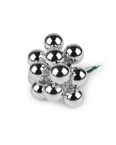 Vianočná sklenená banka na drôtiku Ø2,5 cm - mat a lesk - 12 ks | Mimib