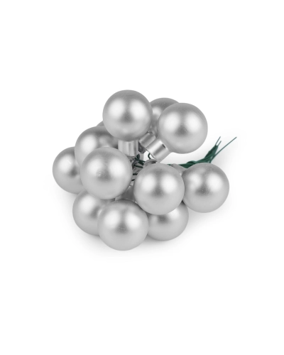 Vianočná sklenená banka na drôtiku Ø2,5 cm - mat a lesk - 12 ks | Mimib