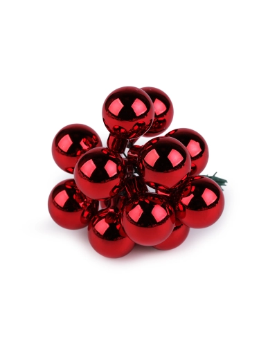 Vianočná sklenená banka na drôtiku Ø2,5 cm - mat a lesk - 12 ks | Mimib