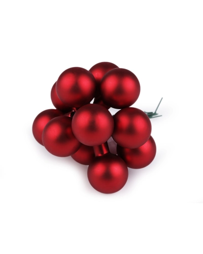 Vianočná sklenená banka na drôtiku Ø2,5 cm - mat a lesk - 12 ks | Mimib