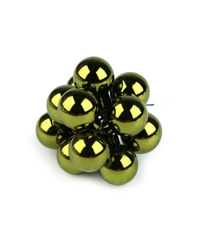 Vianočná sklenená banka na drôtiku Ø2,5 cm - mat a lesk - 12 ks | Mimib