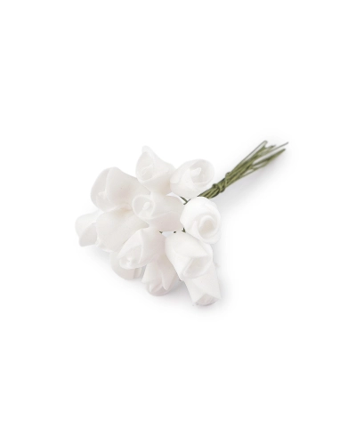 Umelá penová mini ruža na drôtiku - 1 zväzok | Mimib