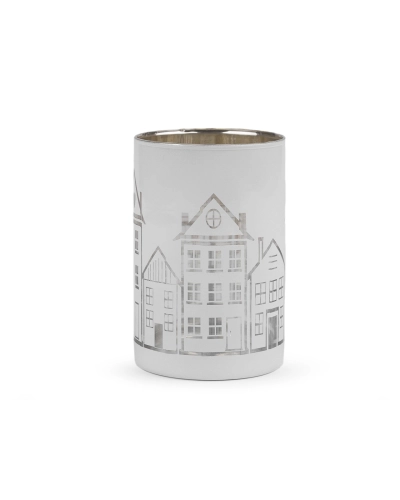 Sklenený svietnik domčeky - 1 ks | Mimib