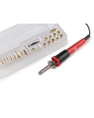 Súprava na vypaľovanie do dreva, kože - gravírovacie pero, pyrograf, spájka - 1 sada | Mimib