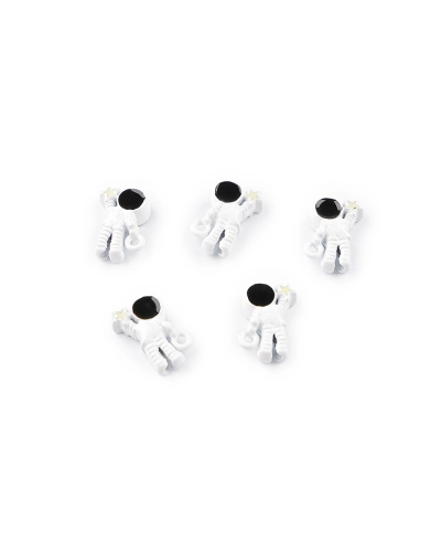 Kovový prívesok / korálik kozmonaut 9x13 mm - 5 ks | Mimib