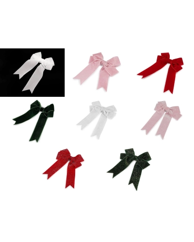 Vianočná mašľa zamatová dvojitá 13x18 cm - 6 ks | Mimib