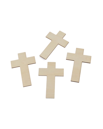 Drevený kríž na tvorenie / domaľovanie sada 4 ks - 1 sáčok | Mimib