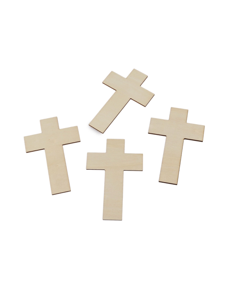 Drevený kríž na tvorenie / domaľovanie sada 4 ks - 1 sáčok | Mimib