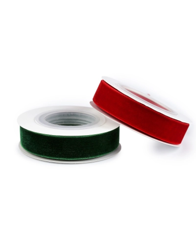 Zamatová stuha na cievke vo vianočných farbách šírka 15 mm, návin 2,7 m - 1 cievka
 | Mimib