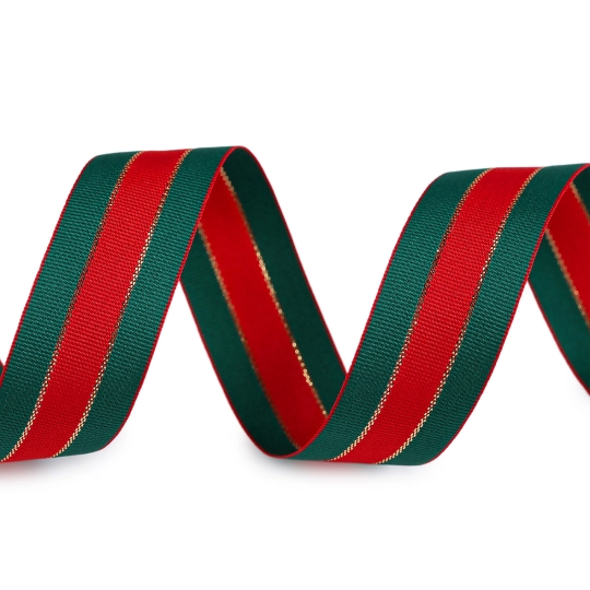 Vianočná stuha s lurexom šírka 25 mm - 22.5 m | Mimib