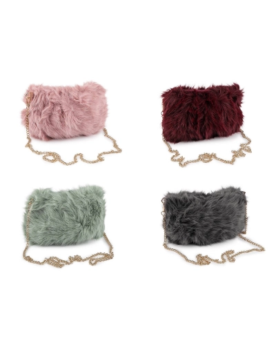 Kožušinová kabelka s kovovou retiazkou 24x19 cm - 1 ks | Mimib