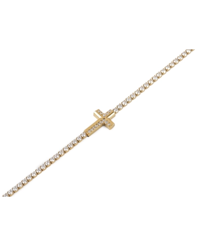 Štrasový náramok z nerezovej ocele krížik - 1 ks | Mimib