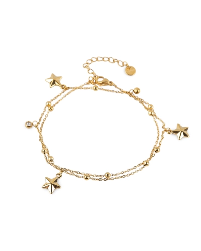 Náramok z nerezovej ocele dvojitý, hviezdička - 1 ks | Mimib