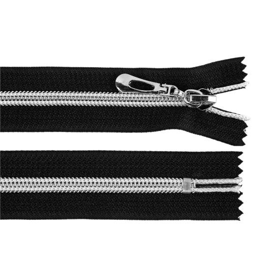 Špirálový zips No 7 dĺžka 18 cm so striebornými zúbkami - 1 ks | Mimib