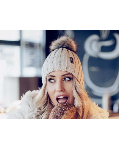 Dievčenská zimná čiapka s brmbolcom - 1 ks | Mimib