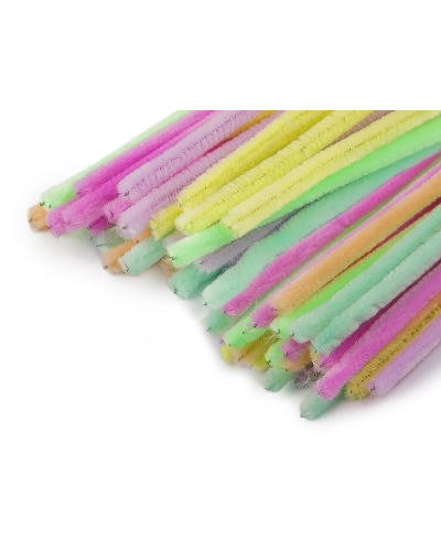 Chlpaté drôtiky na tvorenie pastelové Ø6 mm dĺžka 30 cm - 30 ks | Mimib
