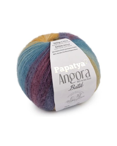 Pletacia priadza Papatya Angora Batik 100 g - 1 ks | Mimib