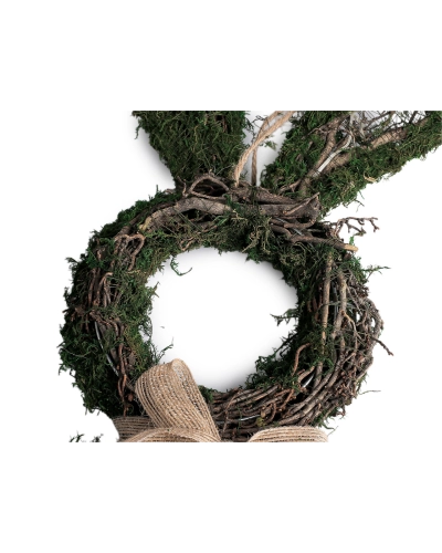 Veľkonočný zajačik z prútia a machu na zavesenie a na ďalšie dotvorenie - 1 ks | Mimib