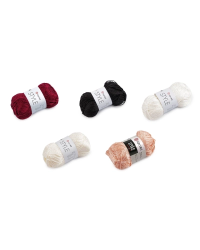 Bavlnená pletacia priadza Style s viskozovým vláknom 50 g - 1 ks | Mimib