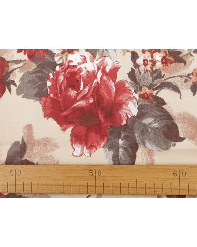 Bavlnená látka / plátno kvety / ruže šírka 220 cm - 1 m | Mimib
