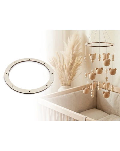 Drevený kruh na výrobu vencov s 8 otvormi Ø24 cm - 1 ks | Mimib