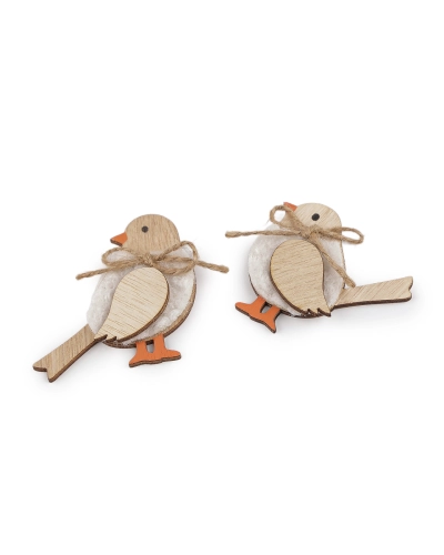 Drevený vtáčik na aranžovanie - 4 ks | Mimib