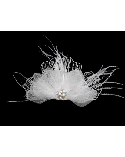 Brošňa so sklenenými brúsenými korálikmi a perím - 1 ks | Mimib