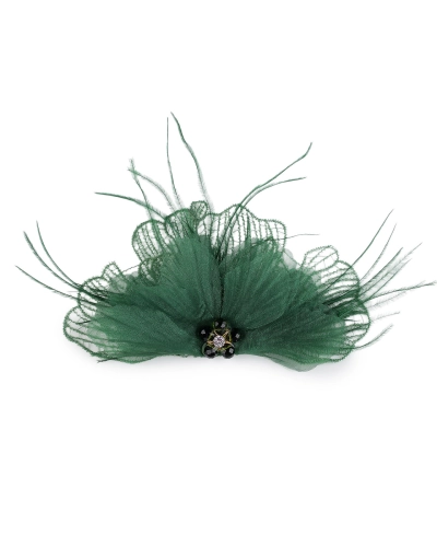 Brošňa so sklenenými brúsenými korálikmi a perím - 1 ks | Mimib