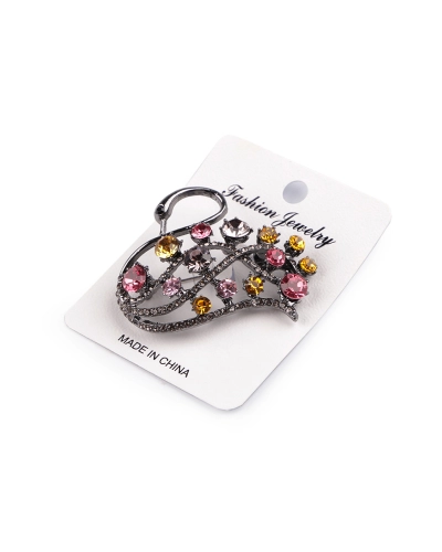 Brošňa s brúsenými kamienkami labuť - 1 ks | Mimib