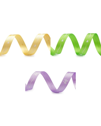 Saténová stuha šírka 15 mm mašličky a srdiečka - 20 m | Mimib