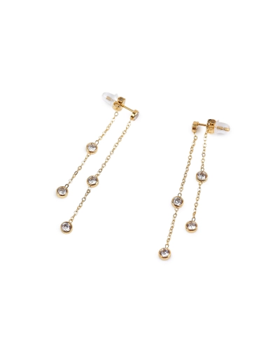 Náušnice z nerezovej ocele s brúsenými kamienkami - 1 pár | Mimib