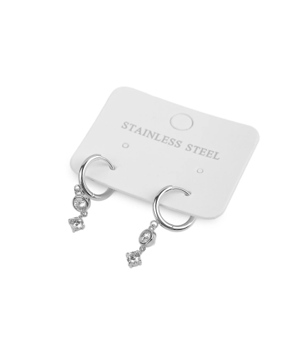 Náušnice z nerezovej ocele s brúsenými kamienkami - 1 pár | Mimib