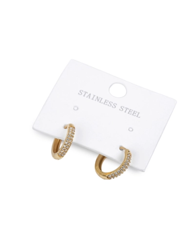 Náušnice z nerezovej ocele s brúsenými kamienkami - 1 pár | Mimib