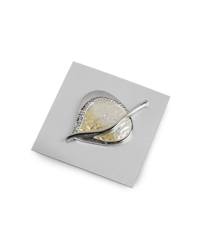 Magnetická brošňa s brúsenými kamienkami list - 1 ks | Mimib