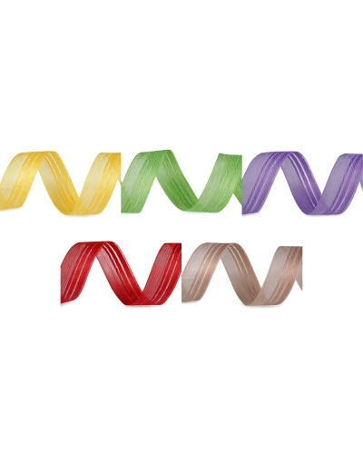 Plátnová stuha s efektnou niťou šírka 25 mm - 20 m | Mimib