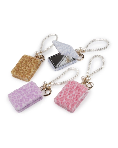 Plyšové kozmetické zrkadlo / prívesok na kabelku - 1 ks | Mimib