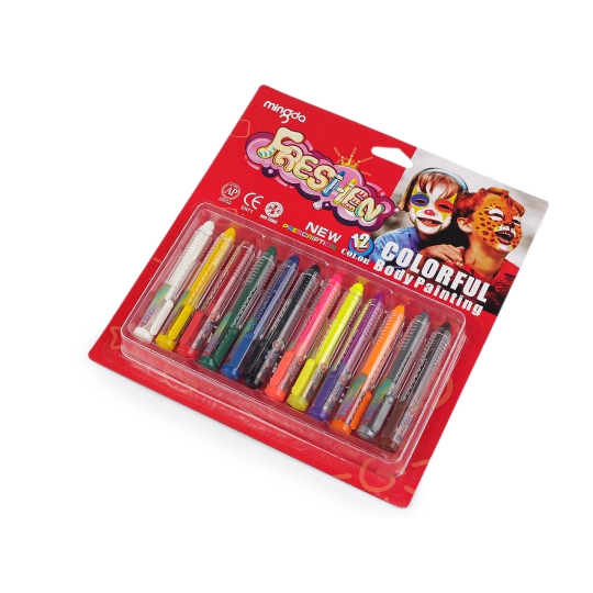 Farby / pastelky na tvár, súprava 12 ks - 1 ks | Mimib