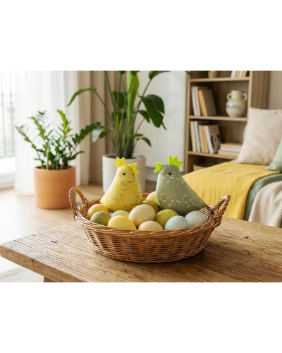 Textilná sliepočka na jarné aranžovanie - 1 ks | Mimib