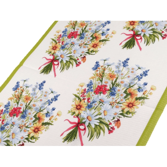 Bavlnené vaflové piké lúčne kvety - 1 m | Mimib