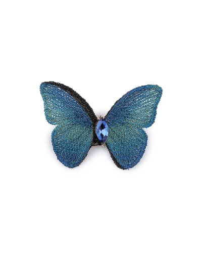 Brošňa motýľ textilný s brúseným kamienkom - 1 ks | Mimib