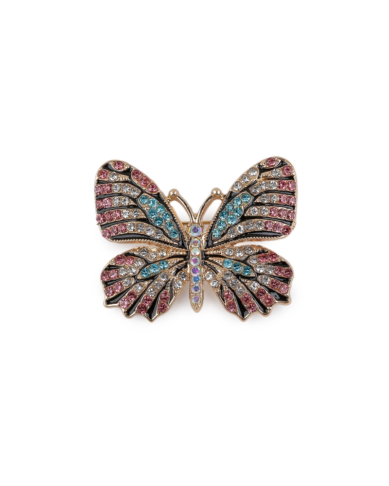 Brošňa s brúsenými kamienkami motýľ - 1 ks | Mimib