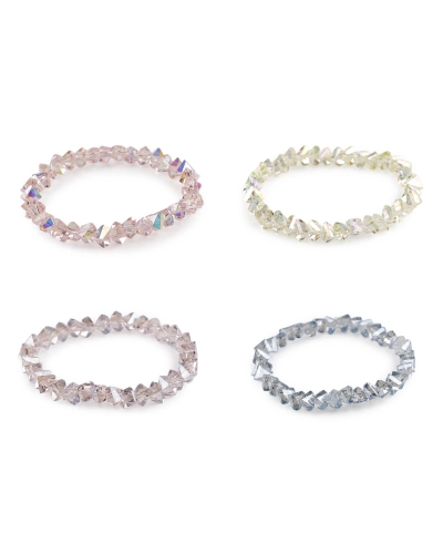 Náramok pružný z brúsených korálikov triangel s AB efektom - 1 ks | Mimib