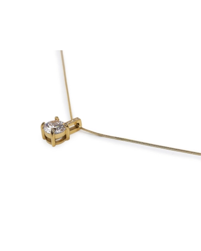 Náhrdelník z nerezovej ocele s brúseným kamienkom - 1 ks | Mimib